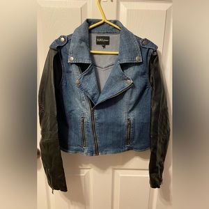 SUKO jeans denim and faux leather jacket size XL